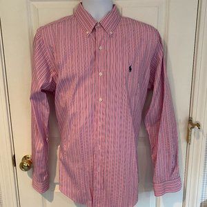 Men's Ralph Lauren Pink Striped Long Sleeve